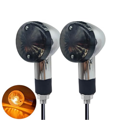 2pcs Universal Motorcycle Turn Signals Front Rear Turn Signal Blinker Light Compatible with Yamaha Motorcycle Bike Cruiser Bobber Chopper Shadow Honda Harley Kawasaki Suzuki (Smoke) - color: Smoke
