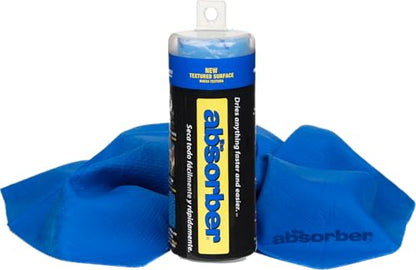 CleanTools The Absorber® Small 17-Inch x 13-Inch, Textured Surface - Synthetic Premium Drying Chamois Cloth for Cars & Bikes - Super Absorbent, Scratch-Free & Machine-Washable (Blue) - color: Blue