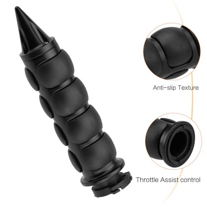 Motorcycle Hand Grips 1 Inch 25MM Handlebar Grip Throttle Non-Slip Universal Compatible with Harley Davidson Dyna Sportster 883 Road King Electra Glide Street Glide - color: Black-D