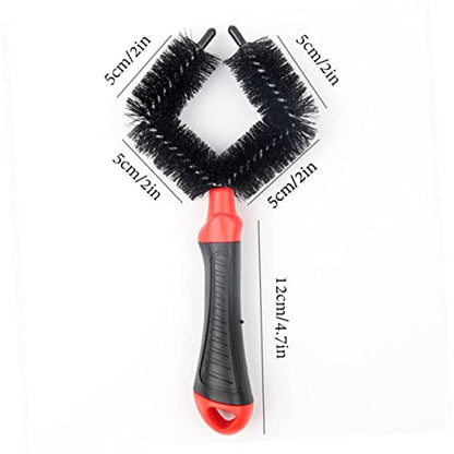 Yardwe Chain Brush Set Ergonomic Bike Chain Cleaner Kit Compact Red Cleaning Brushes for Efficient Lightweight Design for and Use