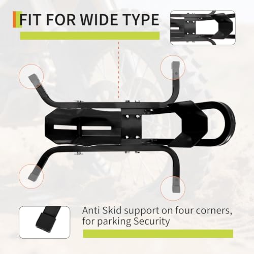 1800 Lb Capacity Heavy Duty Motorcycle Wheel Chock – Dirt Bike Wheel Chocks Adjustable 16"-21" Tire Fit for Cruisers, Dirt Bikes & ATVs, Rust-Resistant Steel Trailer & Garage Mount,Black - color: Black