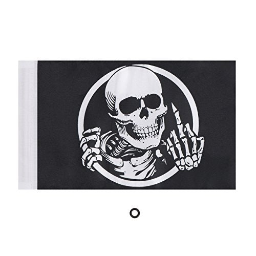 Pirate American Flag Bandana Crossbones Skull 6x 10'' Flags For 3/8 Diameter Motorcycle Flagpole, Double-Sided Sewing UV Coated Flag Replacement - color: Skull Flag