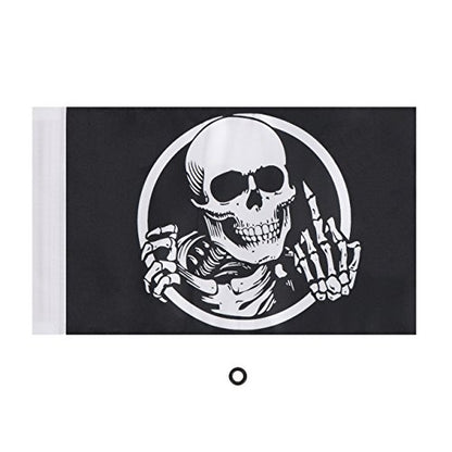 Pirate American Flag Bandana Crossbones Skull 6x 10'' Flags For 3/8 Diameter Motorcycle Flagpole, Double-Sided Sewing UV Coated Flag Replacement - color: Skull Flag