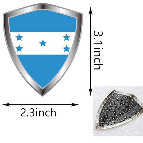 Honduras Flag Decal Sticker - Honduran Flags Shield Shape Reflective Vinyl Car Stickers - for Car Window Bumper Laptop Waterproof Sticker (5Pcs) - color: Honduras