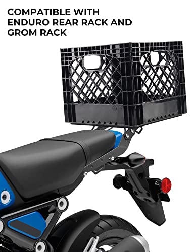 KEMIMOTO Rear Rack Clamp Plate Luggage Compatible with CRF250L 300 450 KLX250S KLX300 DRZ400S/SM and KLX400S Grom Navi XT250 Super73 for Milk Carton and Other Box,Black