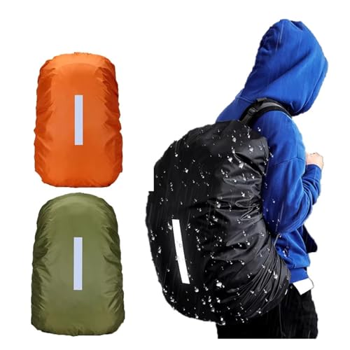 Backpack Rain Cover Outdoor Reflective Waterproof Backpack Rain Cover Night Bike Safety Light Raincover Bag Hiking Mountaineering Dust - color: Green 45L
