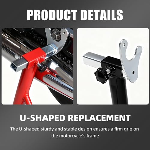 Motorcycle Wheel Lift Stand Attachments,Iron U and L Shape Fork Swingarm Spool Stand Adapter Paddock Stand Frame Accessories