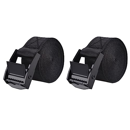 TRIWONDER Cinch Tie Down Strap Lashing Straps Heavy Duty Nylon Straps with Cam Buckles for Cargo, Trucks, Boat, Motorcycle,SUP, Kayak, Canoe, Trailer (2m, Black - 2 Pack) - color: 01# Black - 2 Packs, size: 1" x 6.6'