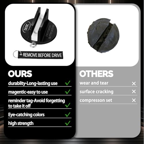 DEDC Universal Pinch Weld Jack Pad 2 Pcs Black, Magnetic Aluminum Jacking Puck Frame Rail Protecotr with 2 Reminder Streamers, Garage Accessories for Mechanics - size: Black 2 Pcs with 2 Reminder Streamers