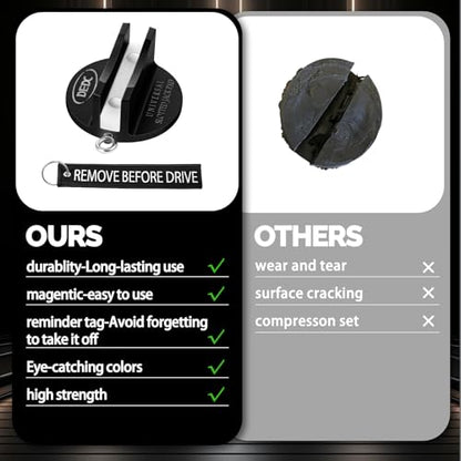DEDC Universal Pinch Weld Jack Pad 2 Pcs Black, Magnetic Aluminum Jacking Puck Frame Rail Protecotr with 2 Reminder Streamers, Garage Accessories for Mechanics - size: Black 2 Pcs with 2 Reminder Streamers