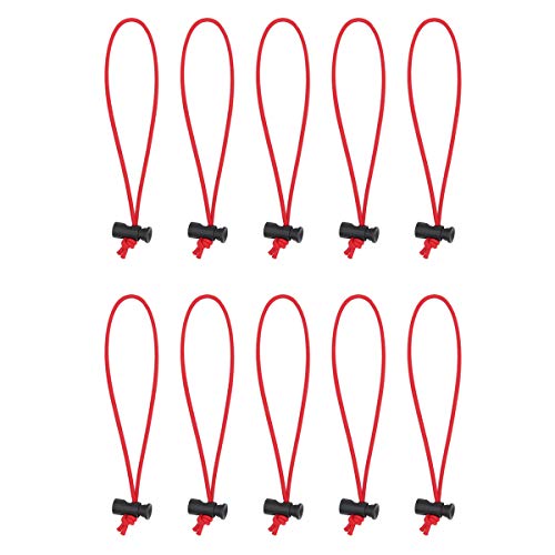 Foto&Tech Multipurpose Extra Thick Elastic Cable Tie and Organizer, Adjustable Cable Strap Toggle Tie, Reusable Tangle Tamer, Cable Management for Cord and Cable (10x 25CM, Red) - color: Red, size: 10x 25CM