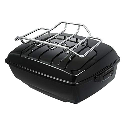 TCMT Black Latches King Motorcycle Trunk Backrest Pad Luggage Rack Kit Fit for Harley 2014-2025 Touring CVO Road King Road Glide Street Glide Electra Glide Pack - color: Style C