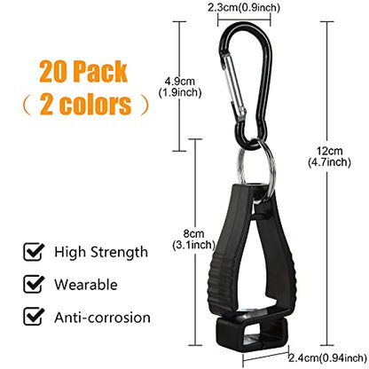 20PCS Glove Clips Glove Belt Clips Work Safety Clip Glove Keeper Glove Holder Clip Glove Grabber Clip Holder for Belt Loop Guard Worker Construction