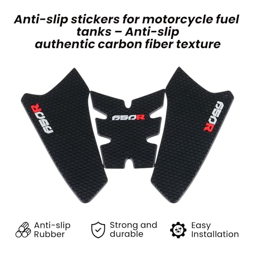 ONE.K.S Motorcycle Tank Grip Stickers Traction Rubber Side Pad Gas Fuel Knee Grip Decal Protector Sticker Anti Slip Real Carbon Look Fit for CBR650R CB650R 2019-2023