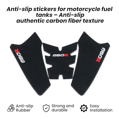 ONE.K.S Motorcycle Tank Grip Stickers Traction Rubber Side Pad Gas Fuel Knee Grip Decal Protector Sticker Anti Slip Real Carbon Look Fit for CBR650R CB650R 2019-2023
