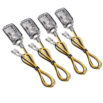 Justech 4 PCS Motorcycle Turn Signal Light, Universal 6LEDs Motorcycle Turn Signals Led Kit, DC 12V Waterproof Motorcycle Motorbikes Mini Turn Signal Indicator Amber Blinkers M6