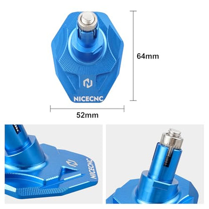 NICECNC Kickstand Foot Extension Pad & Puck, Motorcycle Stand Pad CNC Billet Aluminum Dirt Bike Compatible with KTM 125-530 XC XCW XCF XCF-W EXC EXC-F 2008-2023 Accessories, Blue - color: blue