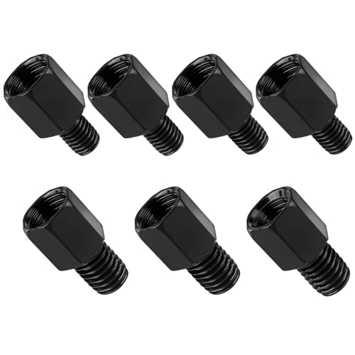 Motorcycle Mirror Mount Adapter 10mm to 10mm/8mm Standarad/Reverse Motorcycle Rear Mirror Adapter Threads (Black) - color: Black