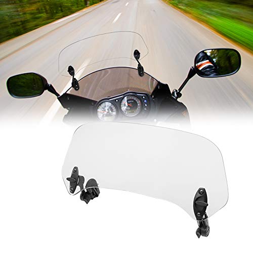 Motoparty Motorcycle Adjustable Windshield Extension - Universal Clip-on windscreen for Kawasaki Yamaha BMW Buell Ducati