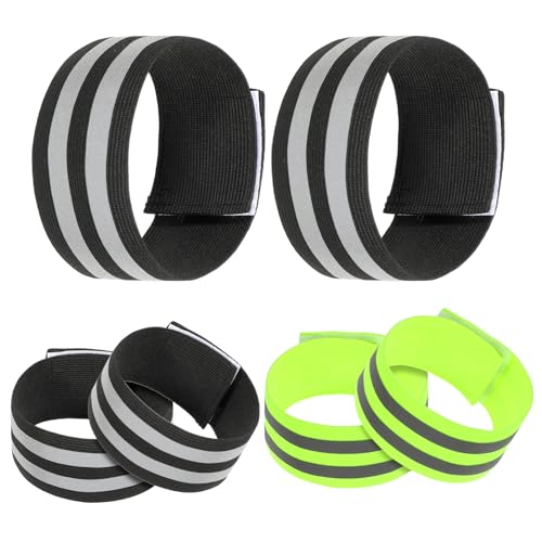 6Pcs High Visibility Reflective Bands, Elastic Ankle Straps Wristbands Reflective Arm Bands for Night Walking Reflective Gear for Bike Pants Cuff Clip Cycling Running Jogging Outdoors Hiking