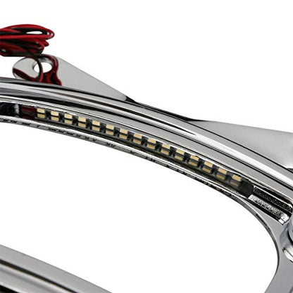 TCT-MOTORPARTS Chrome Curved Laydown License Plate Mount Frame Light Fit for Harley 2017-2025 FLHRXS Road King Special Road Glide; Street Glide 2010-2025 - color: Chrome