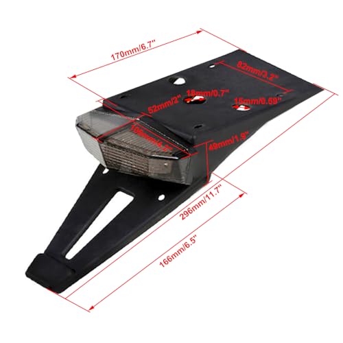 Rear Fender LED Brake Tail Light Turn Signals Running Lamps License Plate Light With 5 Wires for Custom Off-road Cross Dirt Bike Enduro Yamaha Suzuki DRZ Kawasaki Honda CRF - color: Smoke