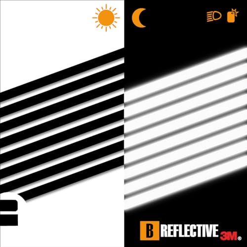 Set of 8 Retro Reflective Stickers for Scooters, Bikes, Motorcycles,... - Multi Support Strips - High Visibility - 3M Technology™ - Maximum grip - color: Black