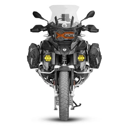 Motorcycle Crash Bar Bag 7L Waterproof Motorbike Side Pannier Bag with MOLLE System Tail Luggage for Adventure Touring Bikes Black 1pc - color: Black7L
