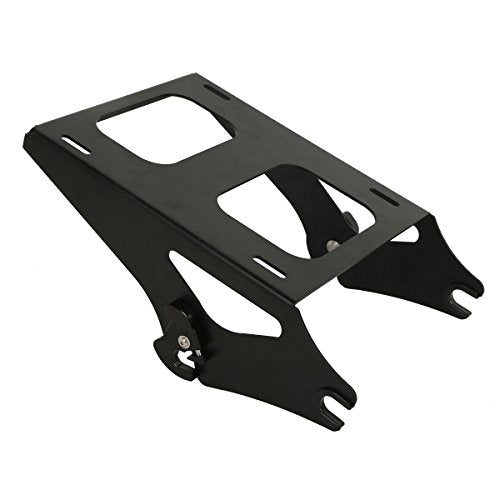 XFMT 5.5" Gunship Gray Razor Trunk W/Backrest Pad + Black Mount Bracket + Docking Kits For Harley Touring Road King Street Glide Road Glide Electra Glide Ultra Classic 2014-Later - color: Gunship Gray Set 8