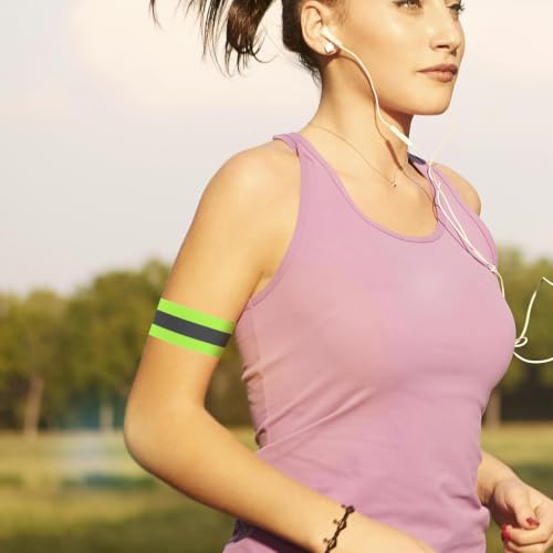 Adjustable Reflective Safety Armband for Outdoor Sports and Walking, High Visibility Elastic Webbing Wristband, Wear Resistant Reflective Strap for Night Running and Cycling