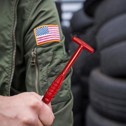 Tire Valve Core Tool, Valve Stem Puller Rod with Remover and Installer for Car, Bike, Motorcycle Tire Repair and Maintenance(Red)