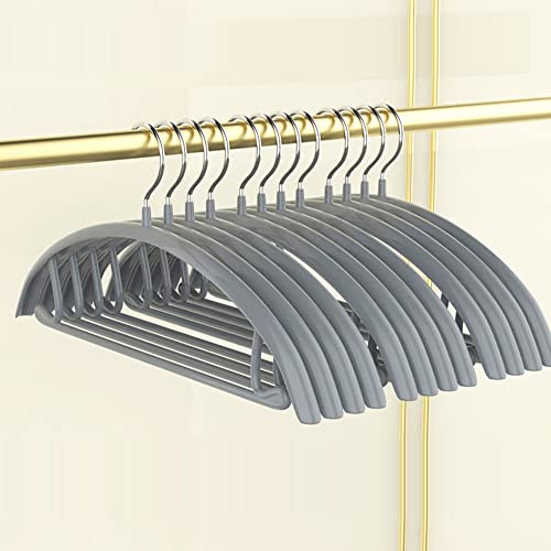 Premium PVC Coating Metal Hangers 20 Pack, Heavyduty, Non Slip Slimline, Suit Jacket T Shirt Hangers, Gold Hooks, Space Saving Clothes Hanger(Gray) - color: Gray