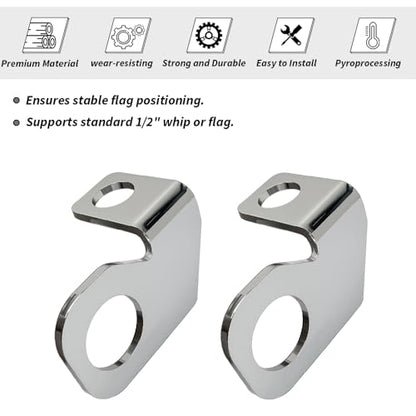 2 PCS Safety Flag Whip Rear Axle Mounting Bracket Fit for Motorcycle, Dirt Bike, Motocross, Off-Road, Dune Flag, 22.5mm Mounting Diameter