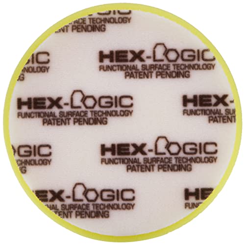 Chemical Guys BUFX_101HEX6 BUFX_101_HEX6 Hex-Logic Heavy Cutting Pad, Yellow (6.5 Inch Pad Made for 6 Inch Backing Plates), 1 Pad Included - size: 6.5 Inch Pad (1 Pack), style: Medium/Heavy Cutting Pad