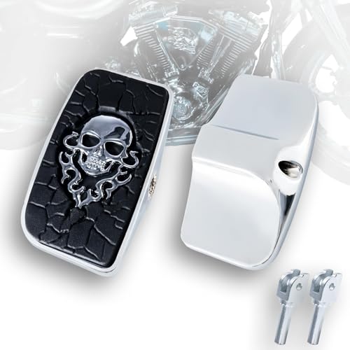 Rear Passenger Footpeg Passenger Peg Floorboard Footboard for Harley (18-later Softail, MetalSkull-Chrome) - size: MetalSkull-Chrome
