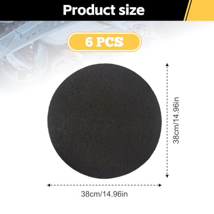 6 Pack 15'' Round Oil Drain Splash Pad, No Splatter Oil Splash Pad for Transmission Engine Changing, Oil Change Mat for Drain Pan, Heat-Resistant Cuttable Drip Pan Mat for Mechanic, DIY Automotive