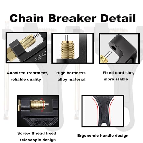 Chain Breaker #420-530, Heavy Duty Chain Breaker Riveting Tool, Chain Removal Pin Link Splitter Motorcycle Accessories Fit for Bike Bicycle ATV Dirt Pit Quad Go Kart Scooter Tractor Chain Break