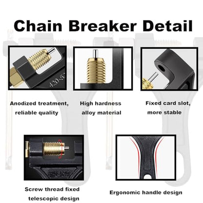 Chain Breaker #420-530, Heavy Duty Chain Breaker Riveting Tool, Chain Removal Pin Link Splitter Motorcycle Accessories Fit for Bike Bicycle ATV Dirt Pit Quad Go Kart Scooter Tractor Chain Break