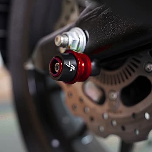 MOWOK Fits For SUZUKI Hayabusa GSX1300R GSX 1300R Gen 3 1999-2021 2022 2023 2024 2025 2026 Accessories Motorcycle M8 Swingarm Spools Slider Stand (Black) (Red) - size: Red