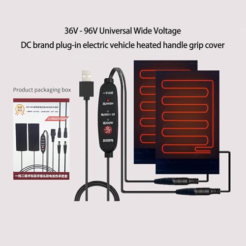 Heated Motorcycle Grips, Heated Grips Cover for Motorcycle, Motorcycle Heated Grips USB Powered, 3 Gear Temperature（45-60°C）ATV Heated Handlebar Warmers