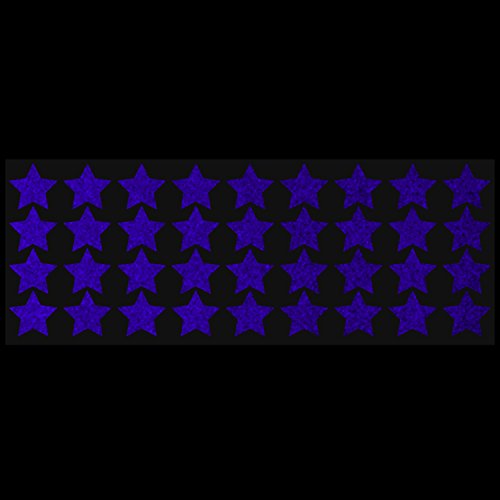 LiteMark Reflective Purple 1 Inch Stars Sticker Decals for Helmets, Bicycles, Strollers, Wheelchairs and More - Pack of 36 - color: Purple