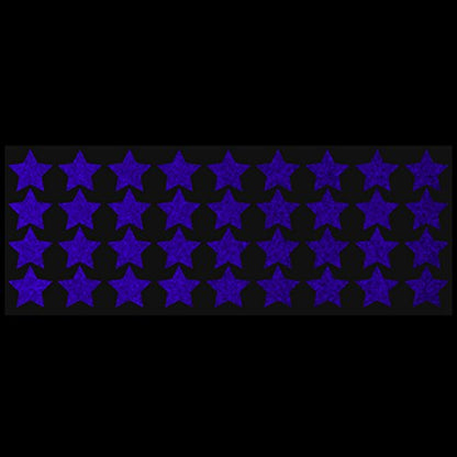 LiteMark Reflective Purple 1 Inch Stars Sticker Decals for Helmets, Bicycles, Strollers, Wheelchairs and More - Pack of 36 - color: Purple