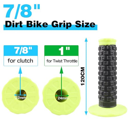 7/8" Dirt Bike Grip Rubber Anti-Slip Universal Motorcycle Grips Handlebar Racing Grip for Motocross Mini Bike Surron Light Bee x Grips KLX110 YZ450F XR50 CRF80 Motocross Grips - color: Yellow