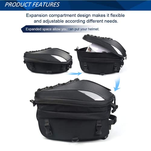 Motorcycle Tail Bag Waterproof Rear Seat Backpack - Dual Use Helmet Bag