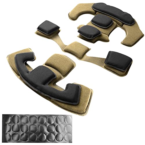 Tactical Helmet Pads - Universal Replacement Internal Memory Foam Pad Inserts for ACH, MICH, EXF Helmets - color: Khaki