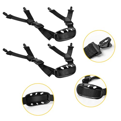 4Pack Universal Hard Hat Chin Strap, Y Shape Black Elastic Strap for Construction and Industrial Worker Hat, Black Helmet Elastic Straps for Bike Helmet
