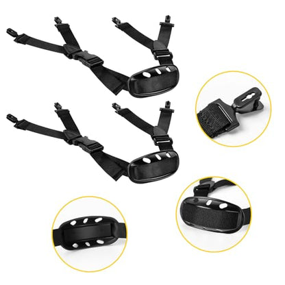 4Pack Universal Hard Hat Chin Strap, Y Shape Black Elastic Strap for Construction and Industrial Worker Hat, Black Helmet Elastic Straps for Bike Helmet
