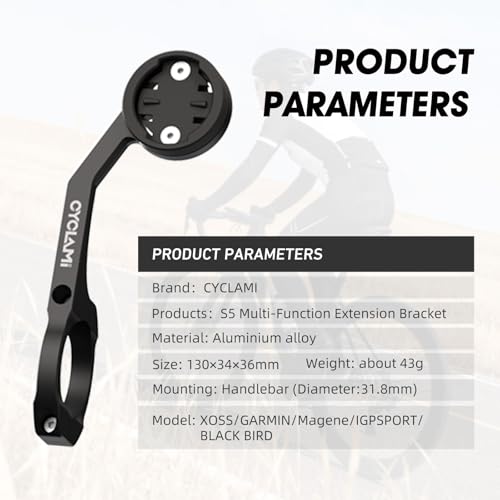 Out Front Mount Compatible with Garmin Edge GPS Bike Computer, XOSS G/G+, iGPSPORT Cycling Handlebar 1.25’’-1.5’’/ 31.8-35mm (S5) - style: S5