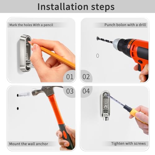 2PCS Foldable Wall Hooks, Flip Down Design with 40 lbs Heavy-Duty Capacity, Retractable Wall Hooks for Bathroom, Bedroom & Entryway Space Saving (Silver) - color: Silver, size: 2 Hooks