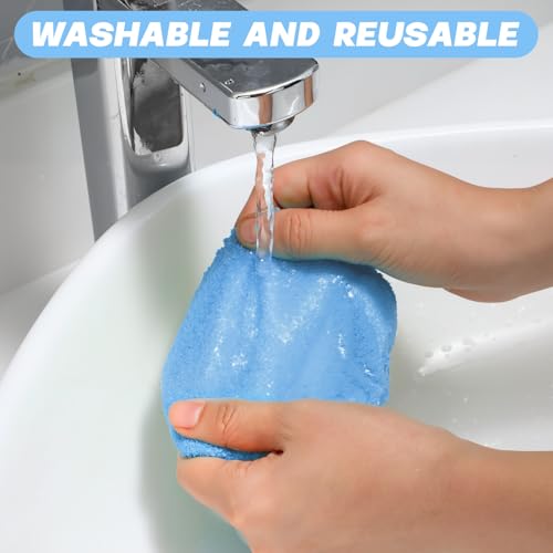 Potchen 8 Pcs Car Windshield Cleaner Tool Kit with Extendable Handle, Microfiber Towel Pads, Brush, Empty Spray Bottle for Auto Glass Wiper Suvs Rvs & Home Windows(Light Blue) - color: Light Blue